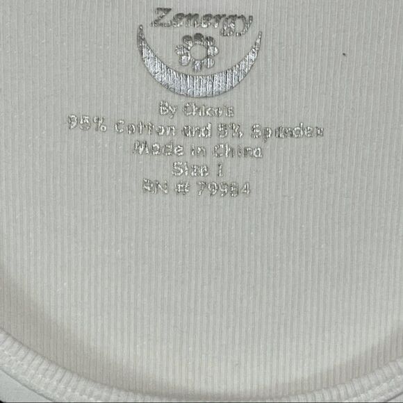 Zenergy White With Black Sequin Tank Top - Picture 7 of 11